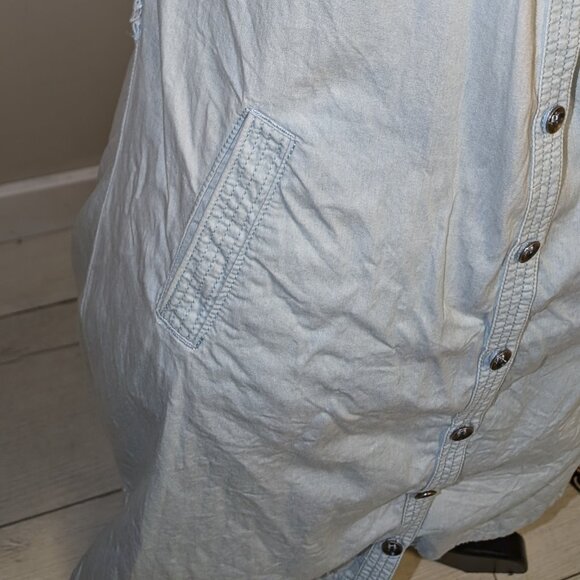 PINK MARTINI Blue Denim Button Front Shirt Dress Womens Size XS - Picture 4 of 6
